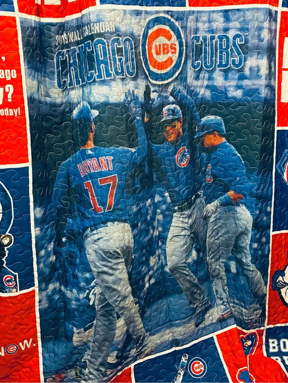 NWOT Chicago Cubs Commemorative Quilted Full Size Blanket Throw 86x78
